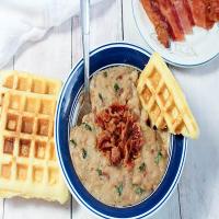 Bean & Bacon Soup With Cornbread Waffles_image