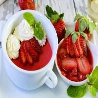 Red Velvet Pots De Creme with Poached Strawberries_image