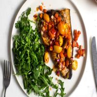 Grilled Swordfish With Smoky Tomato-Anchovy Salsa_image