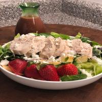 Strawberry-Feta Chicken Salad with Roasted Strawberry-Balsamic Dressing image