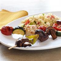 Sea-and-Shore Bison Kabobs with Mediterranean Couscous Salad_image