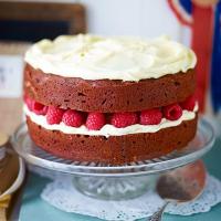 Raspberry red velvet cake image