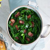 Spring greens with bacon image