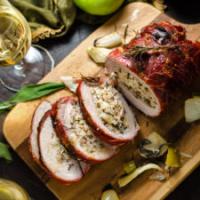 Prosciutto-Wrapped Pork Loin with Apple & Rice Stuffing_image