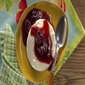 Almond Panna Cotta With Cherry Compote image