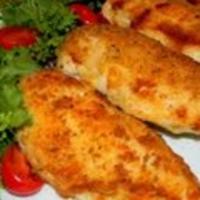 Parmesan Crusted Chicken Breasts W/Tomato and Basil and Potatoes image