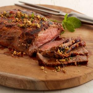 Broiled Paprika Flank Steak with Toasted Spiced Nuts_image