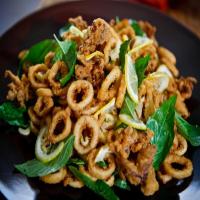 Crispy Squid with Garlic, Chile, and Basil image