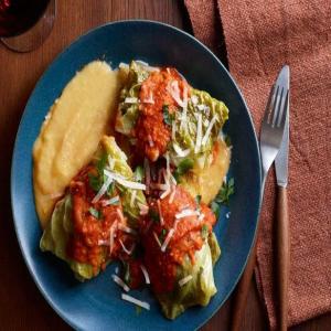 Stuffed Cabbage Rolls With Tomato Sauce image