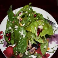 Spring Mix Salad With Pomegranate, Honey Dressing and Toasted P image