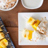 Pineapple and Mango Skewers with Coconut Dip_image