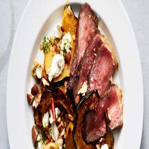 Strip Steak with Roasted Acorn Squash and Sprouted Lentils_image