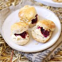 Apple scones with blackberry compote image