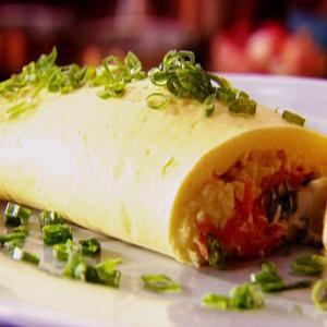 Smoked Salmon and Cream Cheese Omelette with Green Onions image