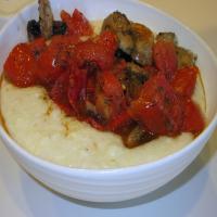 Smoky Grits With Roasted Tomatoes and Mushrooms image