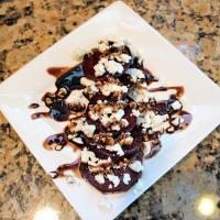 Beet Salad Topped With Feta, Glazed Pecans and Balsamic Glaze image
