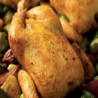 Game Hens with Brussels Sprouts and Chestnuts_image