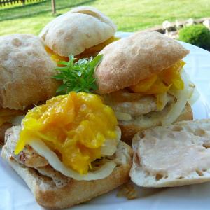 Chicken Focaccia Sandwiches with Chutney and Caramelized Onions_image