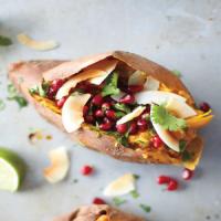 Sweet Potatoes with Coconut, Pomegranate, and Lime image