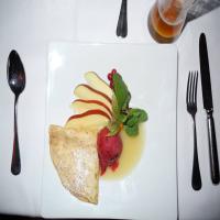 Dessert Crepes with Raspberry Sorbet_image