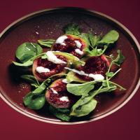 Fig Salad with Goat's Milk Yogurt and Pepper Cress_image