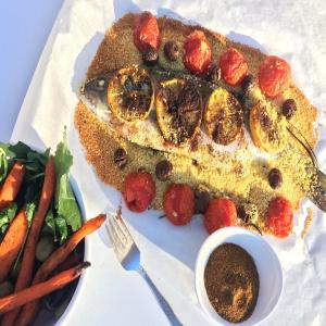 PARCHMENT ROASTED EGYPTIAN SPICED BRONZINI_image
