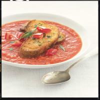 Chilled Tomato-Tarragon Soup with Croutons_image