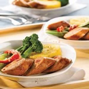 Roasted Broccoli & Crispy Polenta with Roasted Pepper & Asiago Chicken Sausage_image
