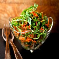 Arugula and Carrot Salad With Walnuts and Cheese image