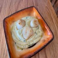 Pan Seared Scallops w Celery Root & Potato Puree image