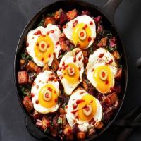 Potato-Beet Hash with Eyeball Eggs image
