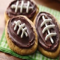 Frosted Peanut Butter Football Cookies image