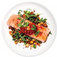 Salmon, Red Quinoa, and Arugula Salad image