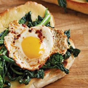 Philly-Style Garlicky Greens and Egg Sandwich image