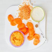 Weaning recipe: Carrot & red lentil purée image
