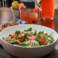 Spinach and Strawberry Salad with Warm Bacon Vinaigrette_image