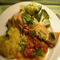 Grilled Salmon With Sicilian Tomato Sauce image