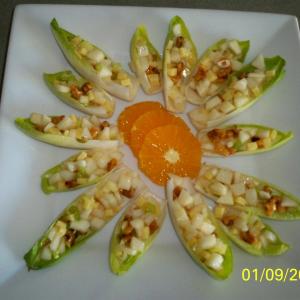 Endive Pear Salad Bites With Maple Vinaigrette image