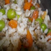 Beef, Rice, Peas and Carrots One Dish Meal image