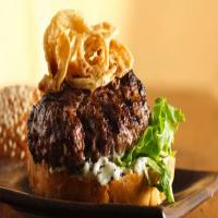 Killer Steak Burgers with Black Pepper Mayo and Crispy Onions image