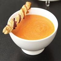 Tomato soup with cheese & Marmite twists image