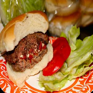 Roasted red pepper and feta stuffed burger Recipe - (4.6/5)_image