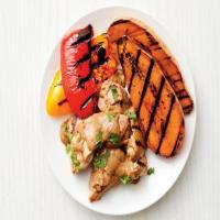 Grilled Chicken and Vegetables with Sunflower Seed Sauce image