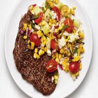 Grilled Steak with Greek Corn Salad image