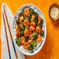 Spicy Shrimp & Broccoli Stir-Fry in a Sweet Chili Soy Glaze over Jasmine Rice_image