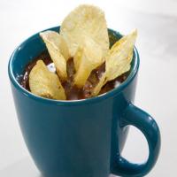 Peanut Butter Mug Cake with Chocolate Icing and Potato Chips_image