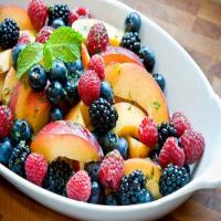 Peaches & Berries with Lemon-Mint Syrup Recipe - (4.4/5)_image