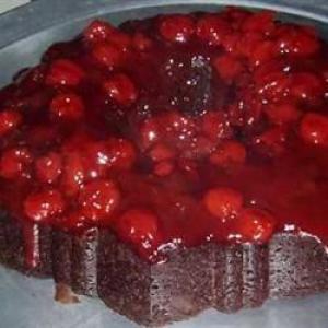 Chocolate Cherry Upside Down Cake_image