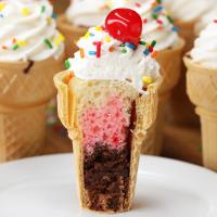 Neapolitan Ice Cream Cone Cupcakes Recipe by Tasty image
