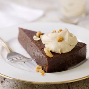 Flourless Chocolate Cake with Peanut-Butter Whipped Cream Recipe - (4.5/5) image